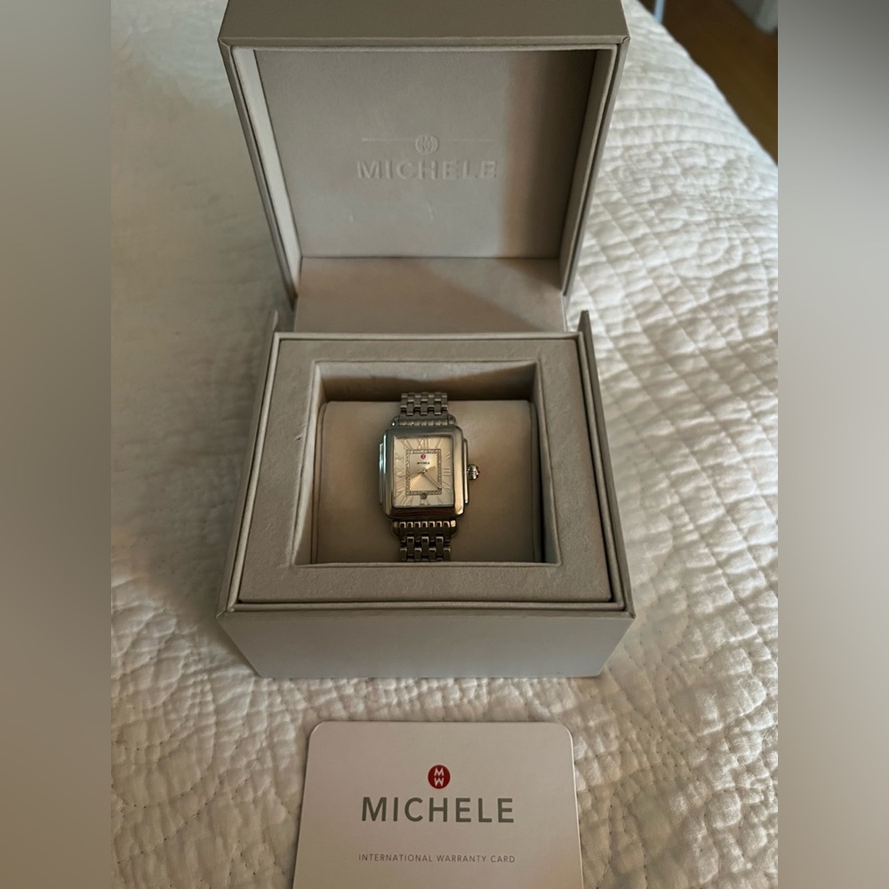 Michele Deco Madison Stainless Diamond Dial Watch